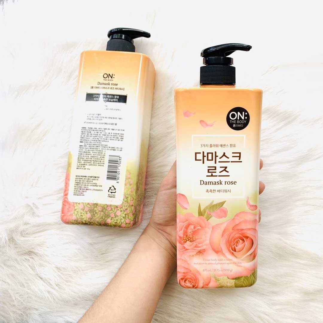  Sữa Tắm Nước Hoa On The Body Flower Damask Rose Body Wash Hàn Quốc 900g 