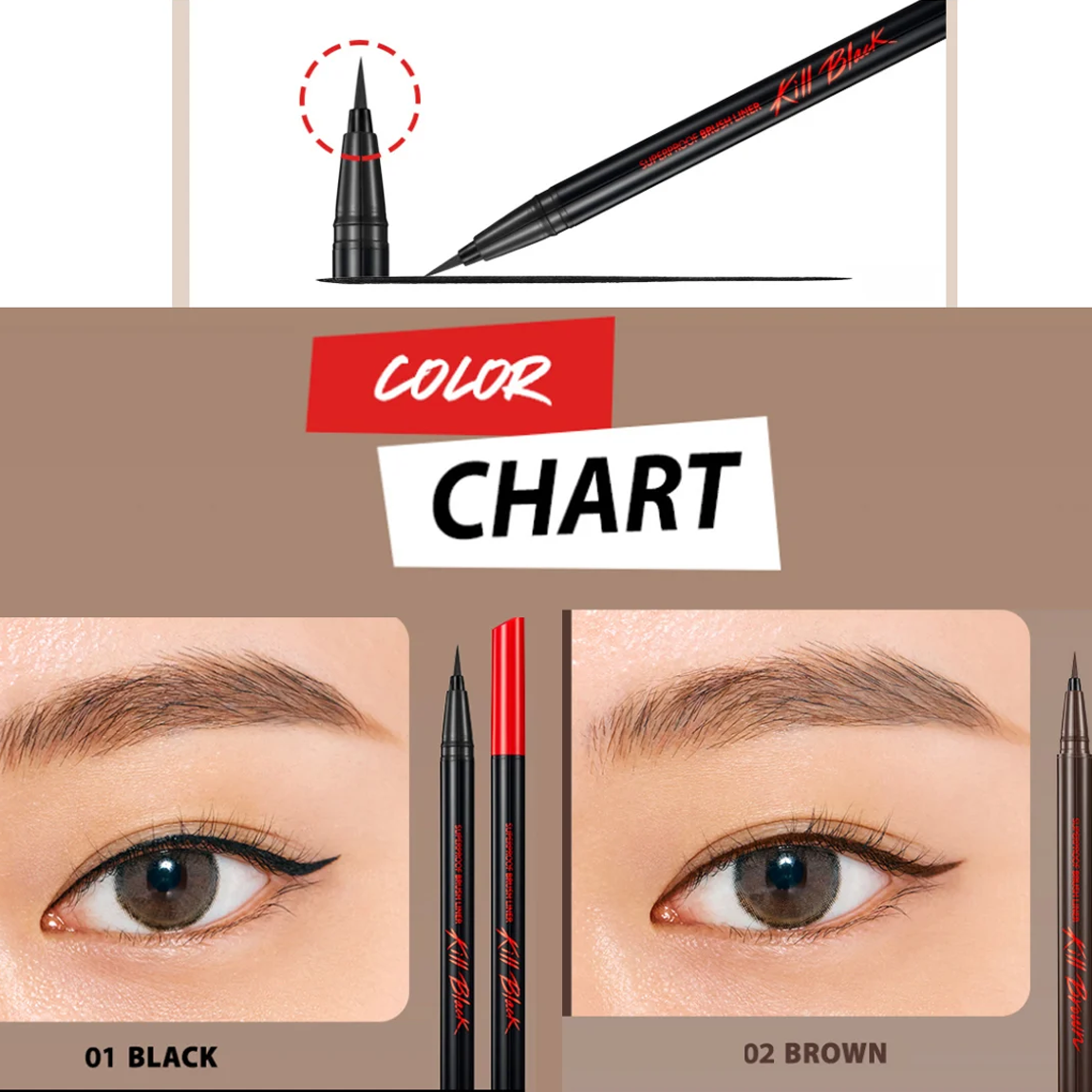  Bút Kẻ Mắt Nét Mảnh Không Trôi CLIO Brush Liner Kill 