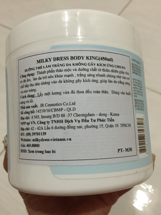 Dưỡng Thể Milky Dress Body King