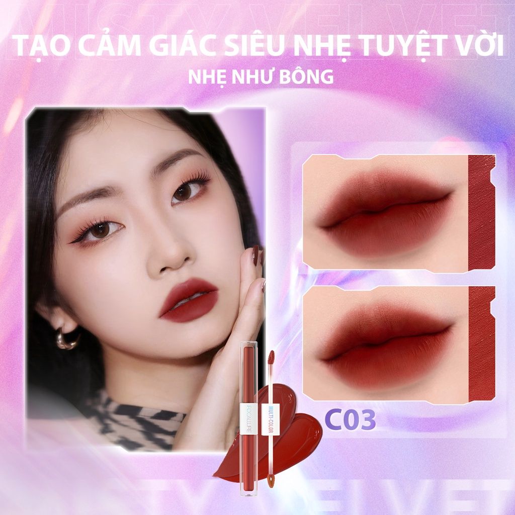 Son Kem Lì Không Trôi 2 Trong 1 FOCALLURE Multi-Color 2-in-1 Lipstick & Lip Gloss | FA327