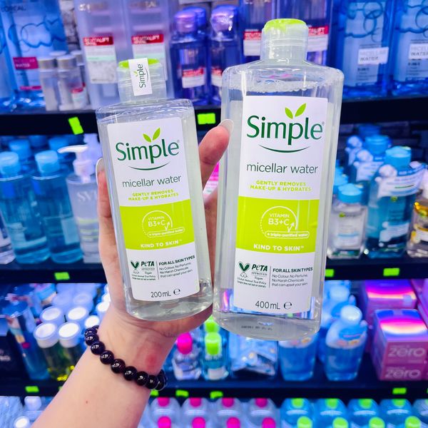  Nước tẩy trang Simple Kind to Skin Micellar Cleansing Water - 100/200/400ml 