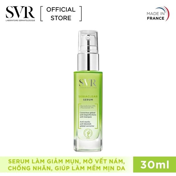  Tinh Chất Giảm Mụn Mờ Thâm SVR Serum Sebiaclear Gluconolactone 14% + Niacinamide 4% Global Corrector 30ml 