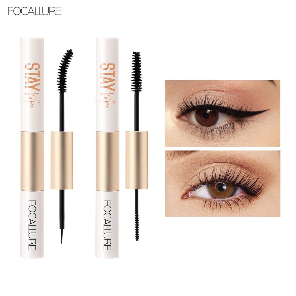  Mascara Kiêm Eyeliner 2 Đầu Tiện Lợi Không Trôi FOCALLURE Staymax Waterproof Mascara+Eyeliner 2In1 | FA-160 