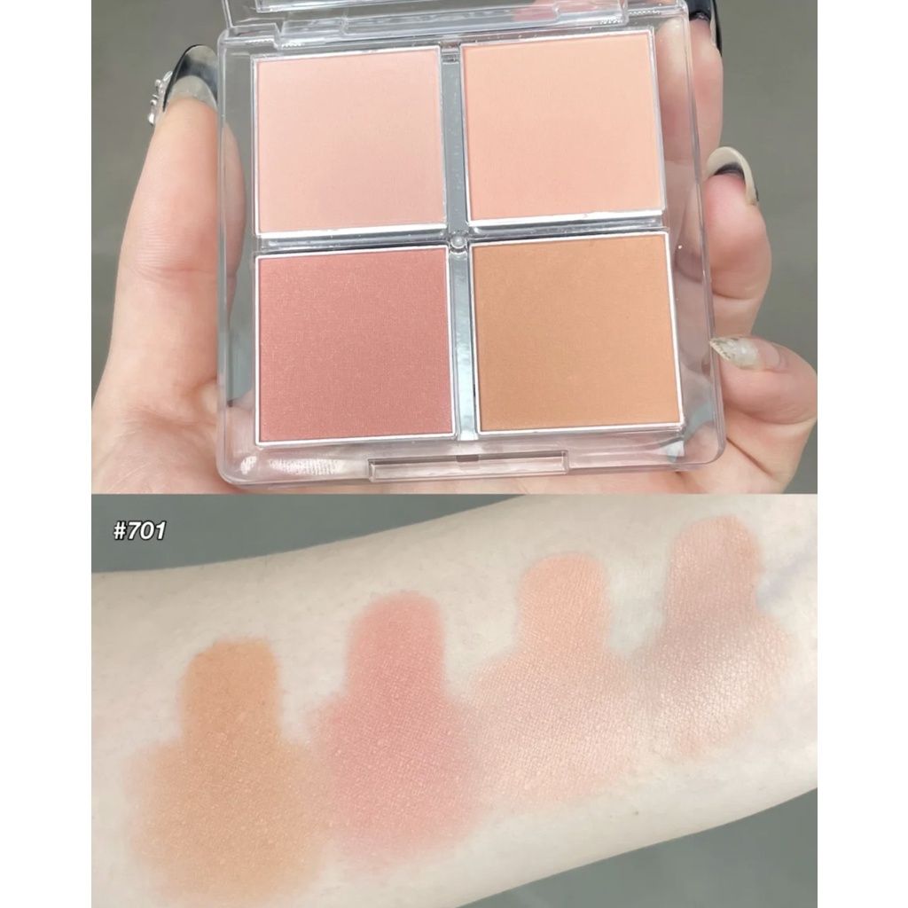 Bảng Phấn Má Hồng 4 Ô GOGO TALES Soft Mist Naked Feeling Blush