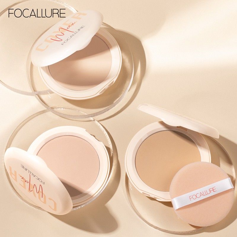  Phấn Nén Kiềm Dầu Mịn Da FOCALLURE Cover Max Two Way Cake Pressed Powder 