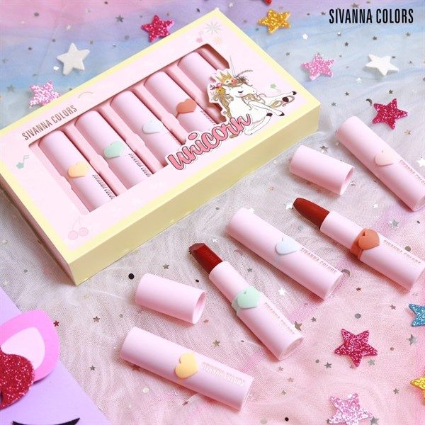 Set Son Sivanna Colors Colorful Unicorn Magic Lipstick Collection HF4025