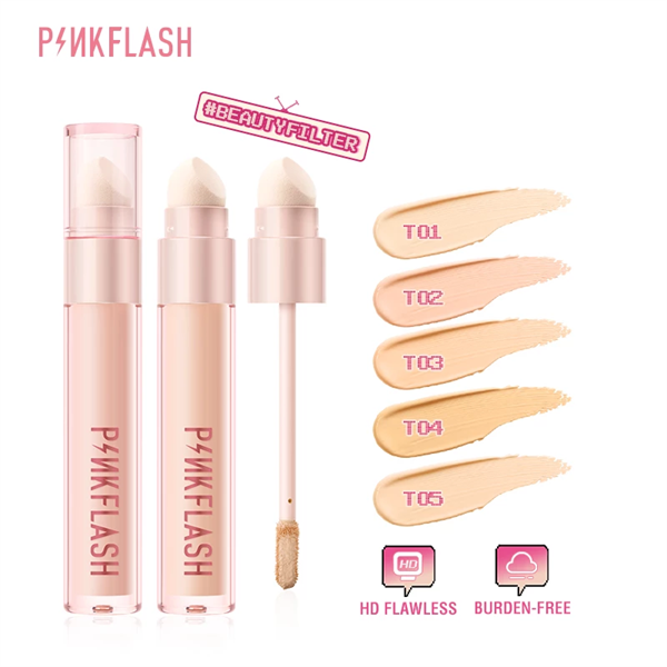  Kem Che Khuyết Điểm Che Phủ Cao Kèm Mút Tán PINKFLASH Lasting Matte Concealer | PF-F04 