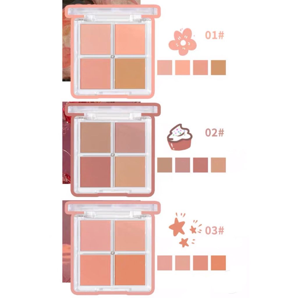 Bảng Phấn Má Hồng 4 Ô GOGO TALES Soft Mist Naked Feeling Blush