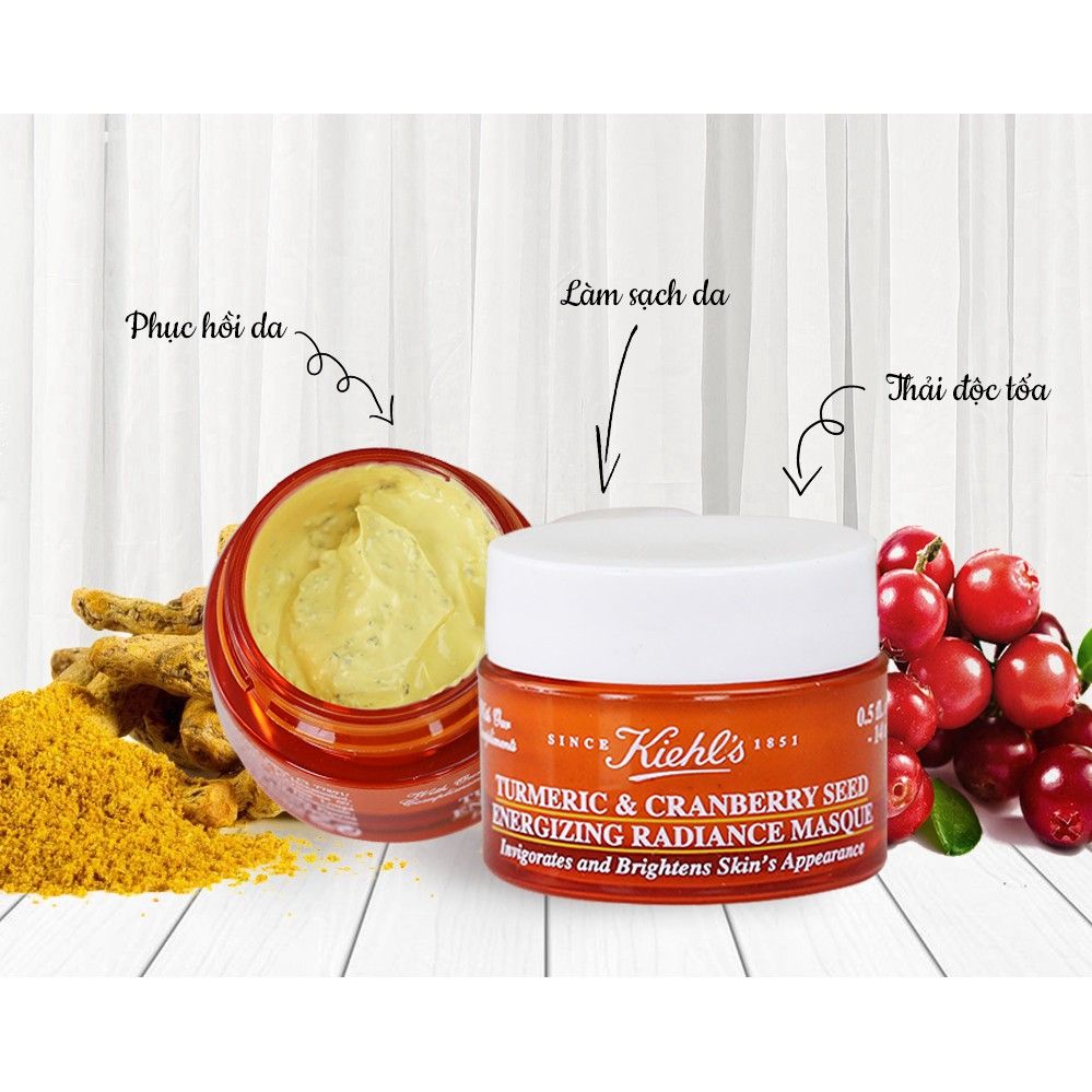 Mặt Nạ Nghệ Việt Quất Kiehl's Turmeric & Cranberry Seed Energizing Radiance Masque Minisize - 14ml