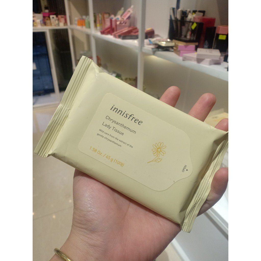 Khăn Lau Vệ Sinh Phụ Nữ Chiết Xuất Từ Hoa Cúc Innisfree Chrysanthemum Lady Tissue (10 tờ)