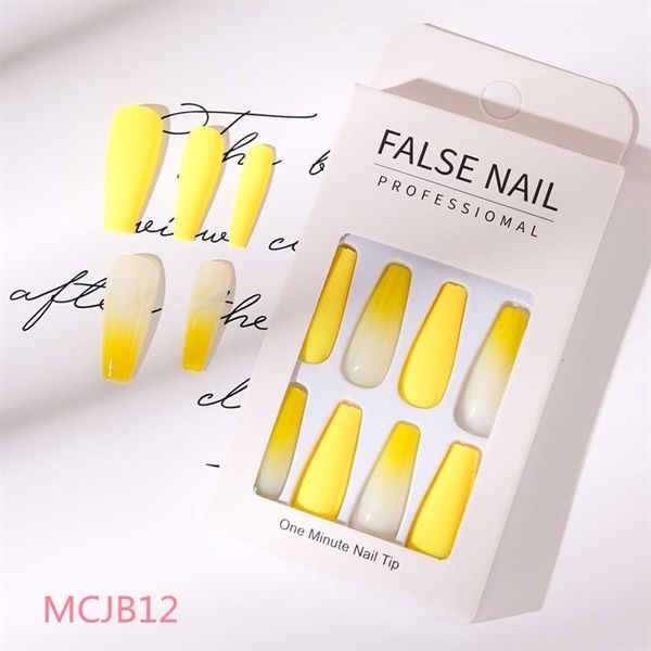 Hộp 24 Móng Tay Giả Đính Hạt, Đá Nails Box Cao Cấp Nội Địa Trung Kèm Keo Dán + Dũa Móng
