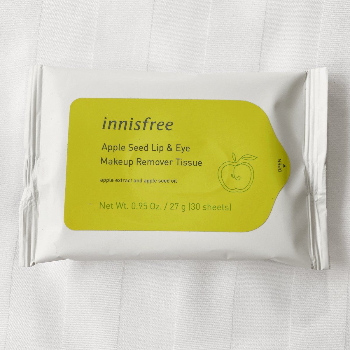 Khăn Tẩy Trang Innisfree Apple Seed Lip&Eye Makeup Remover Tissue (30 miếng)