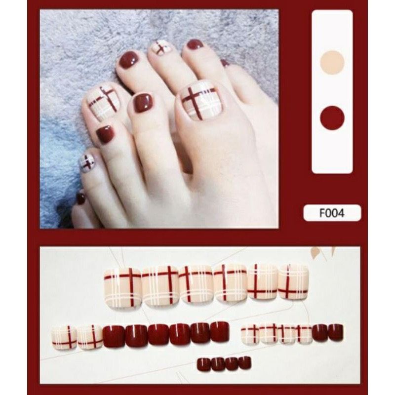 Set 24 Móng Chân Giả NAILS Nghệ Thuật (Kèm Keo) Nội Địa Trung