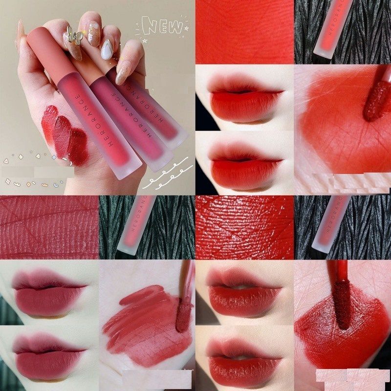  Set 3 Son Kem HERORANGE Fluffy Lip Glaze Nội Địa Trung 