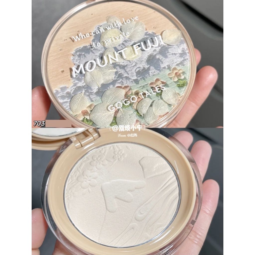  (Mẫu Mới 2022) Phấn Phủ Nén Fuji Hoa Anh Đào Kiềm Dầu  GOGO TALES Flower Girl Mount Fuji Pressed Powder 