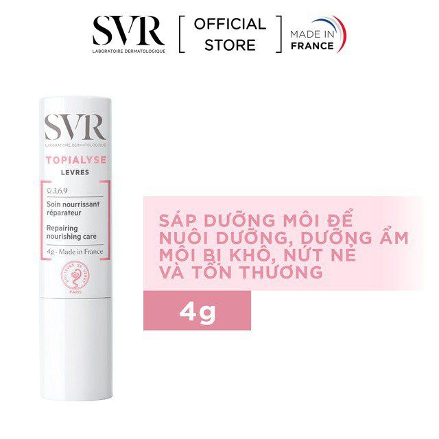  Son Dưỡng Giảm Nứt Nẻ, Tăng Độ Ẩm Môi SVR Topialyse Levres Protective Care - 4g 