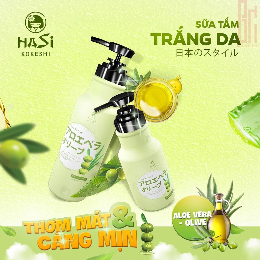 Sữa tắm trắng mịn da Hashi Kokeshi White & Pure Spa Shower Milk