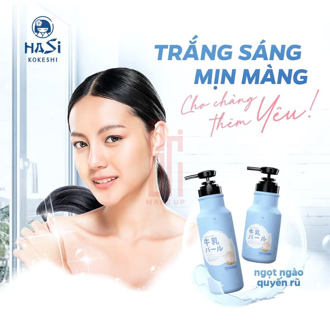 Sữa tắm trắng mịn da Hashi Kokeshi White & Pure Spa Shower Milk