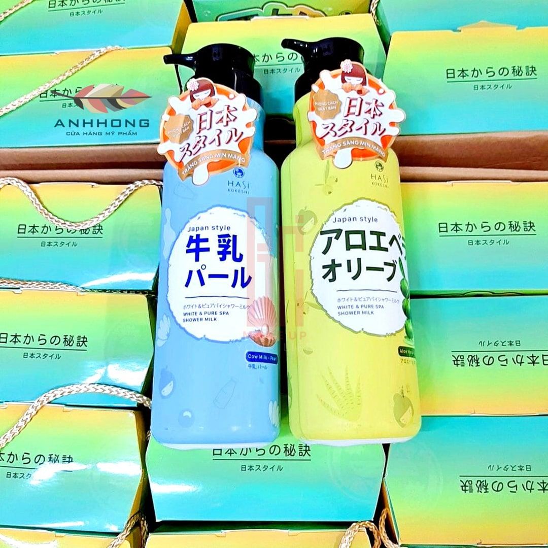 Sữa tắm trắng mịn da Hashi Kokeshi White & Pure Spa Shower Milk