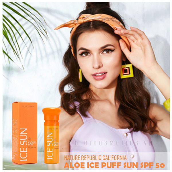 Kem Chống Nắng Nature Republic California Aloe Ice Puff Sun Spf 50