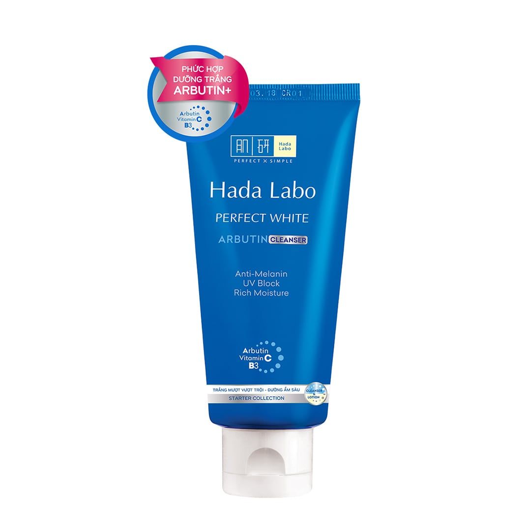 Kem Rửa Mặt Dưỡng Trắng Hoàn Hảo Hada Labo Perfect White Arbutin Cleanser (không tích điểm)