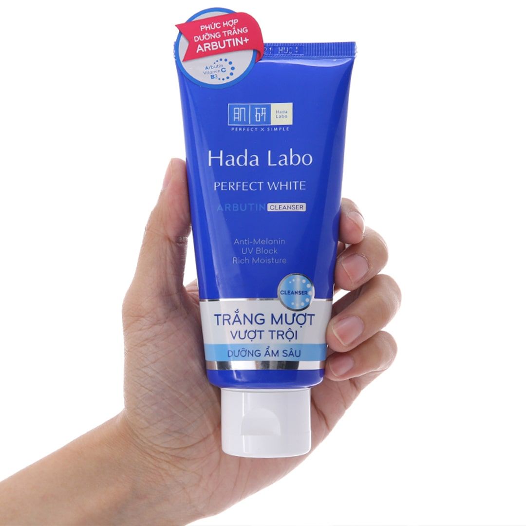 Kem Rửa Mặt Dưỡng Trắng Hoàn Hảo Hada Labo Perfect White Arbutin Cleanser (không tích điểm)
