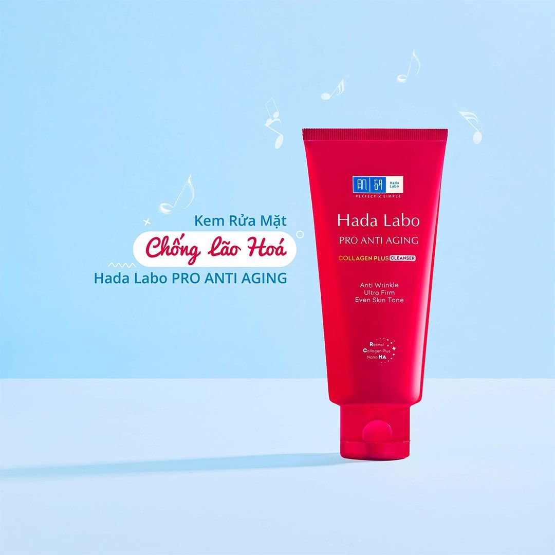 Kem Rửa Mặt Dưỡng Chuyên Biệt Hada Labo Pro Anti Aging Cleanser 80g (không tích điểm)