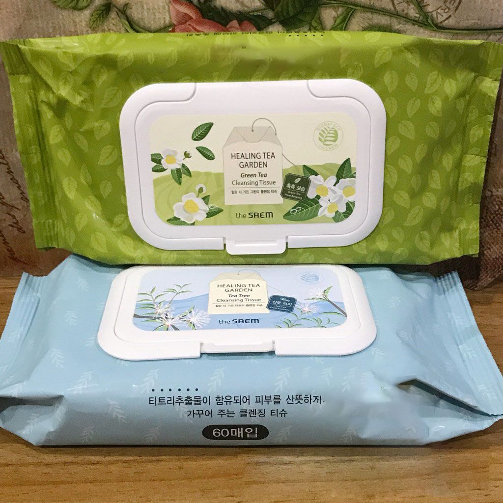 Khăn Tẩy trang The Saem Healing Tea Garden Cleansing Tissue