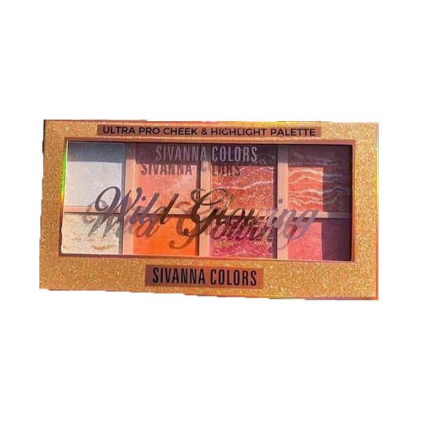 Bảng Phấn Má Hồng & Bắt Sáng Sivanna Colors WilD Glowing Ultra Pro Cheek & Highlight Palette HF3017