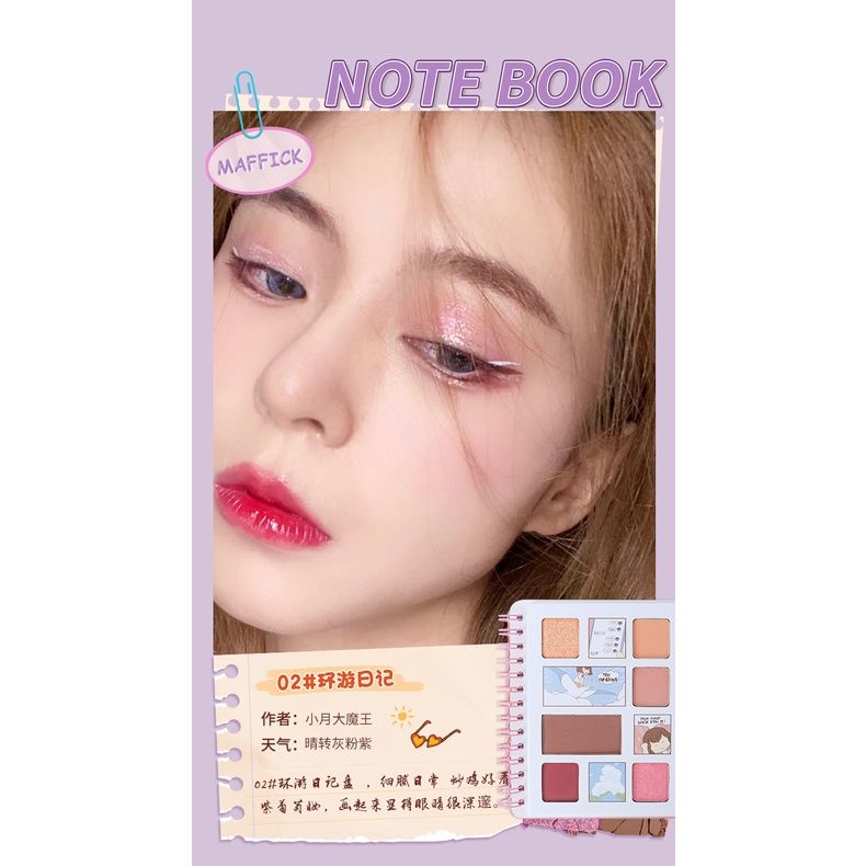  Bảng Phấn Mắt 6 Màu MAFFICK Note Book Eye Shadows Pallete Nội Địa Trung 