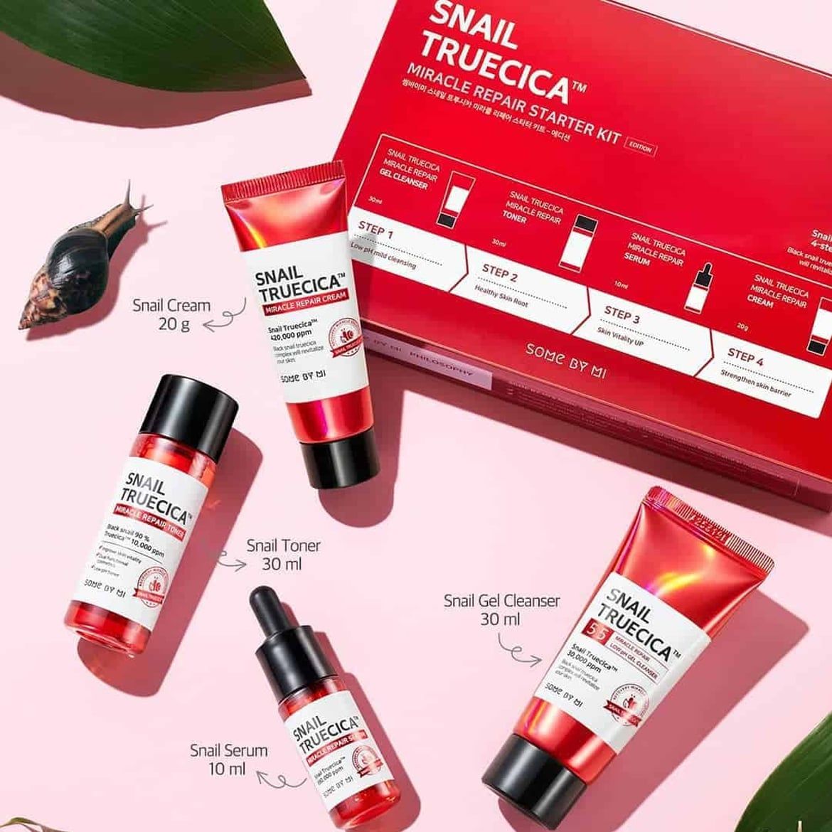 Set Phục Hồi Da Some By Mi Snail Truecica Miracle Repair Starter Kit 4 Món