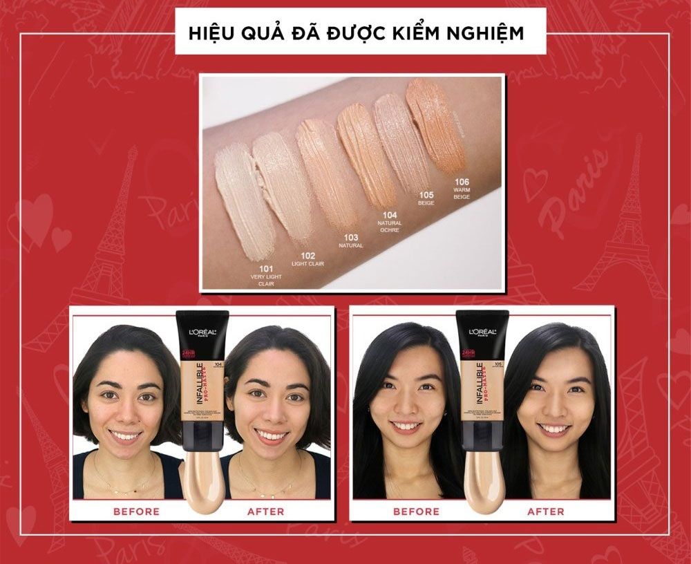  Kem Nền Kiềm Dầu Bền Màu Đến 24H L'OREAL Infallible Pro-matte Founadtion 24hr Wear - 30ml 