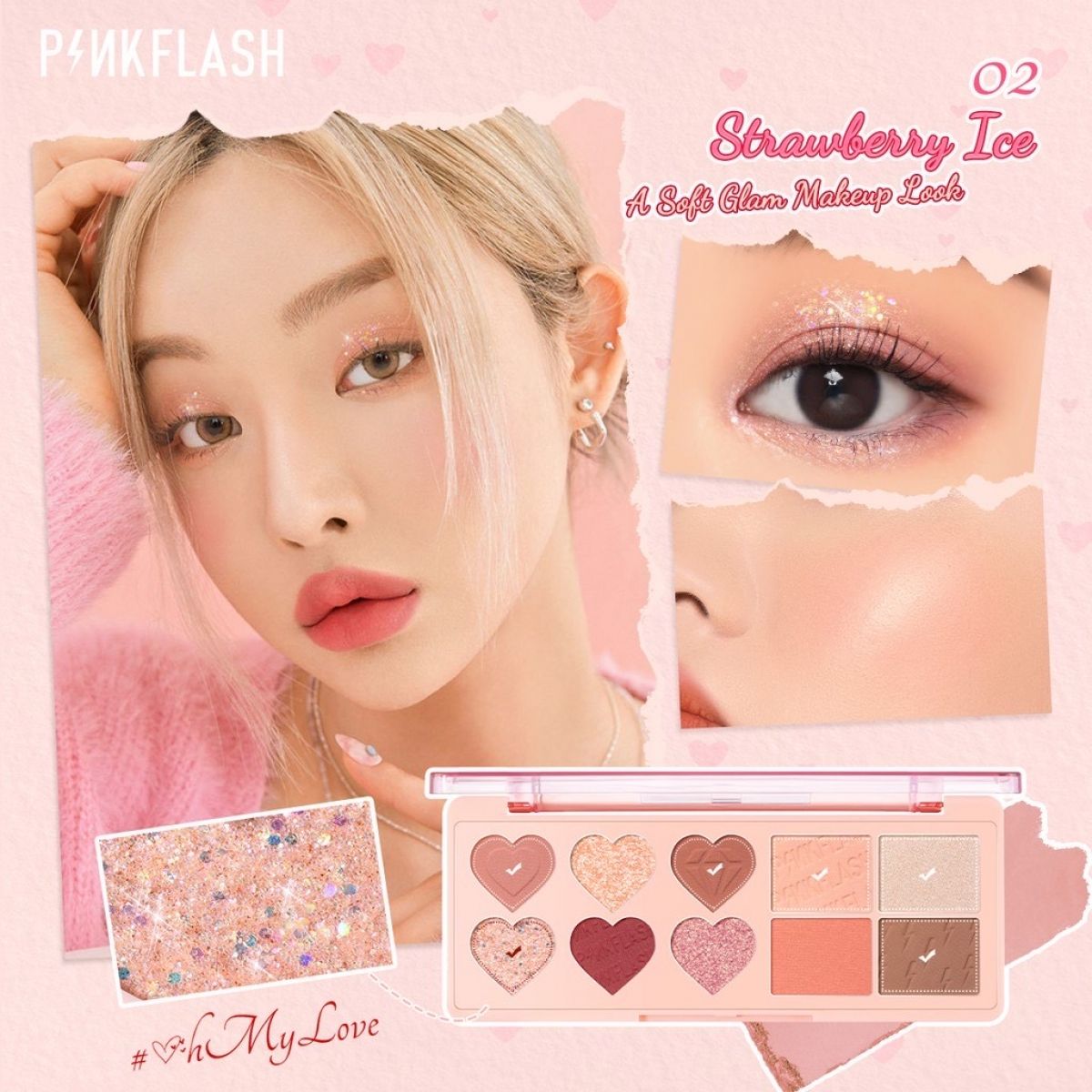  Bảng Màu Mắt Phấn Má Đa Năng 10 Ô PINKFLASH Multi Face Palette | PF-M02 