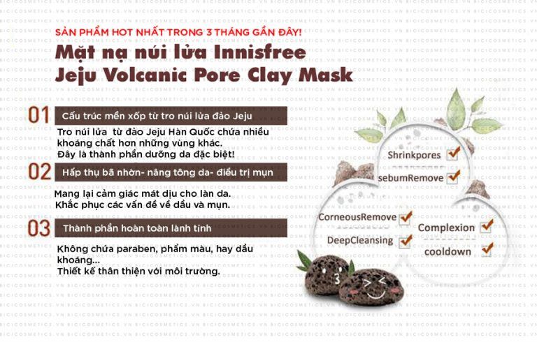 Mặt nạ núi lửa Innisfree Jeju Volcanic Pore Clay Mask