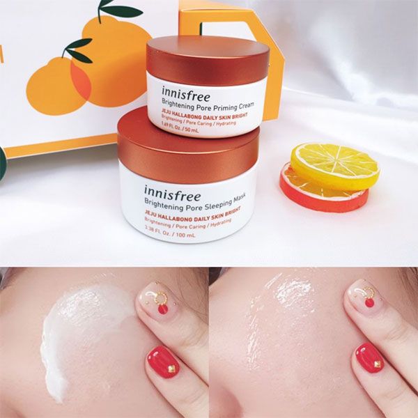 Mặt Nạ Ngủ Dưỡng Trắng, Chăm Sóc Lỗ Chân Lông Innisfree Brightening Pore Sleeping Mask 100ml (HALLABONG)