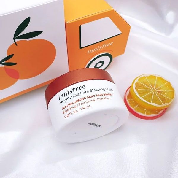 Mặt Nạ Ngủ Dưỡng Trắng, Chăm Sóc Lỗ Chân Lông Innisfree Brightening Pore Sleeping Mask 100ml (HALLABONG)
