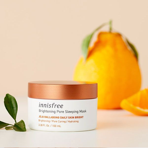 Mặt Nạ Ngủ Dưỡng Trắng, Chăm Sóc Lỗ Chân Lông Innisfree Brightening Pore Sleeping Mask 100ml (HALLABONG)