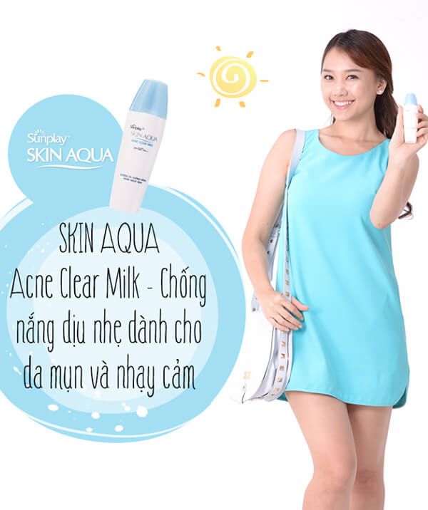 Sữa Chống Nắng Dưỡng Da Ngừa Mụn Sunplay Skin Aqua Acne Clear Milk SPF50+, PA++++ (không tích điểm)