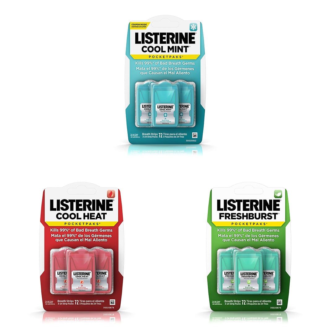 Miếng Ngậm Thơm Miệng Listerine Pocketpaks – Loại 3 vỉ X 24 Miếng