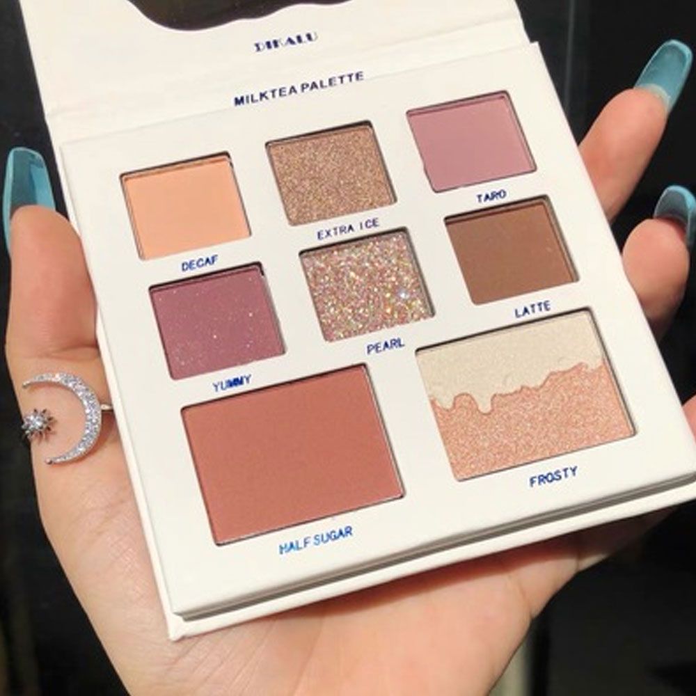 Bảng Phấn Mắt Dikalu Trà Sữa 8 Ô Màu Milk Tea Palette Nội Địa Trung Chính Hãng