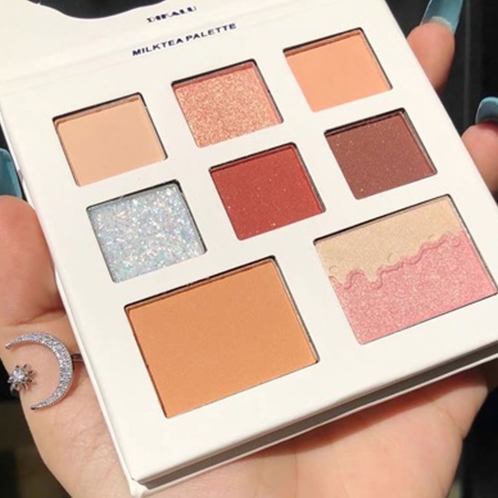 Bảng Phấn Mắt Dikalu Trà Sữa 8 Ô Màu Milk Tea Palette Nội Địa Trung Chính Hãng