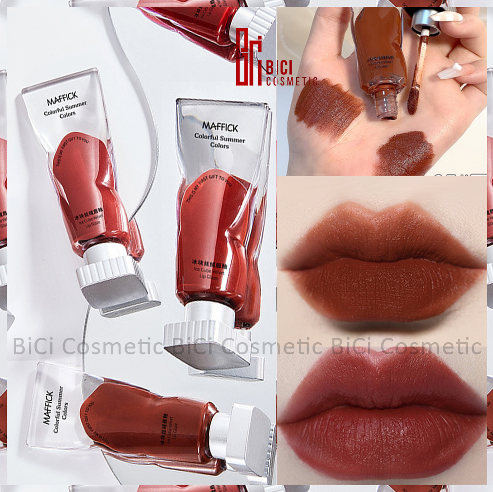  Son Kem Lì Dạng Tuýp Trong Suốt MAFFICK Ice Cube Velvet Lip Glaze Nội Địa Trung 