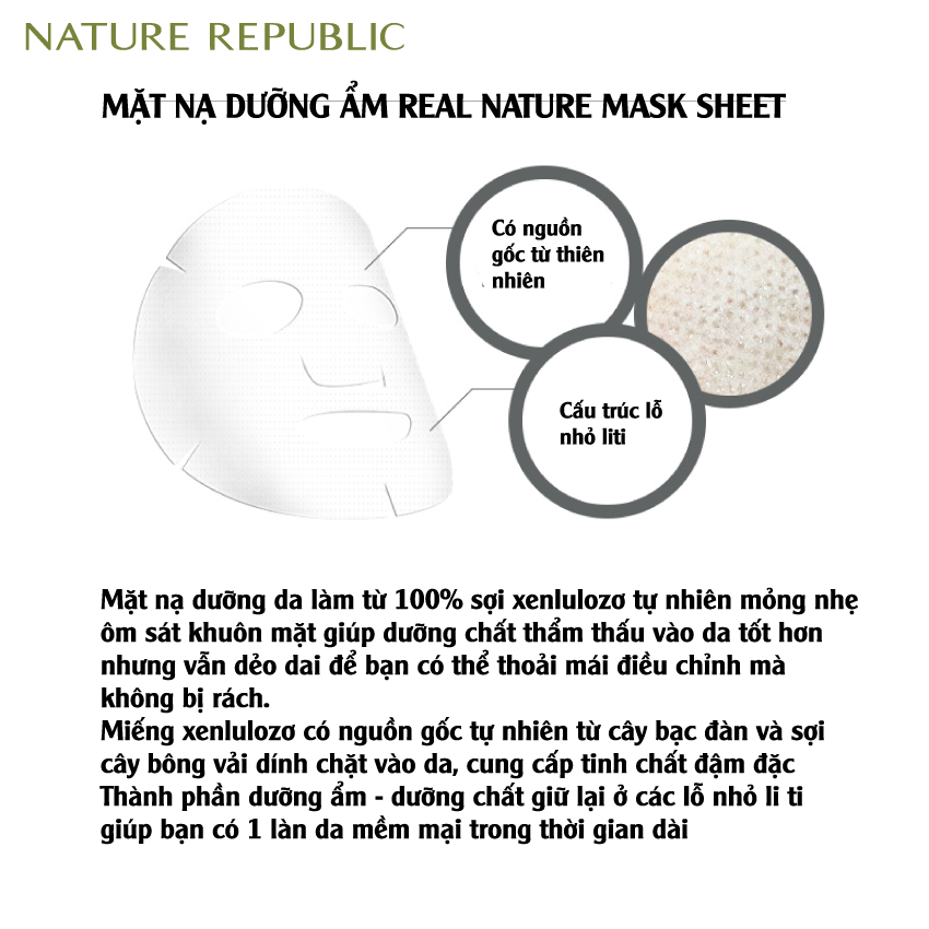 Mặt Nạ Giấy Nature Republic REAL NATURE MASK SHEET
