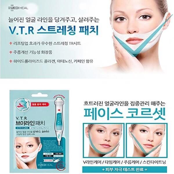 Mặt Nạ Nâng Cơ, Giảm Mỡ Thừa Tạo Hình V-Line Mediheal Clinic V.t.r Stretching V-line Patch