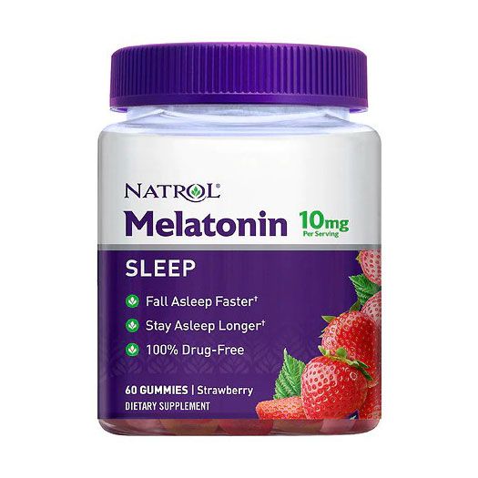  Kẹo Dẻo Hỗ Trợ Giúp Ngủ Ngon Giấc - Thẳng Giấc NATROL Gummies MELATONIN 10MG Sleep Vị Dâu - 60 viên/90 viên 