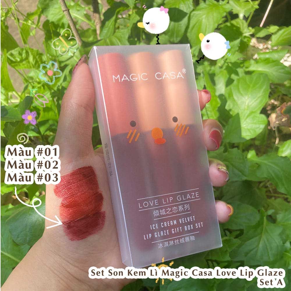 Set Son Kem Lì Magic Casa Love Lip Glaze Nội Địa Trung