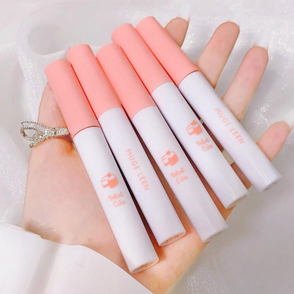  Set 5 Cây Son Kem Lì Thỏ Trắng MUGE LEEN Velvet Cake Lip Nội Địa Trung 