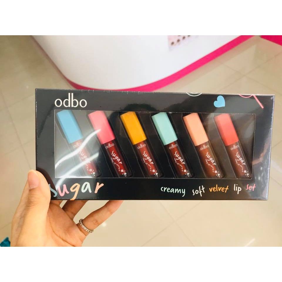 Set Son Odbo Sugar Creamy Soft Velvet Lip Set OD580