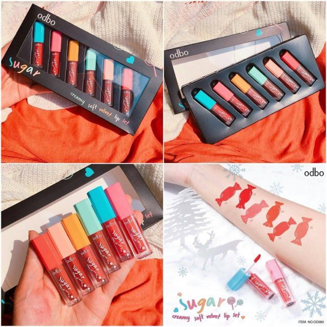 Set Son Odbo Sugar Creamy Soft Velvet Lip Set OD580