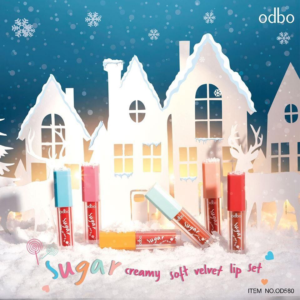 Set Son Odbo Sugar Creamy Soft Velvet Lip Set OD580